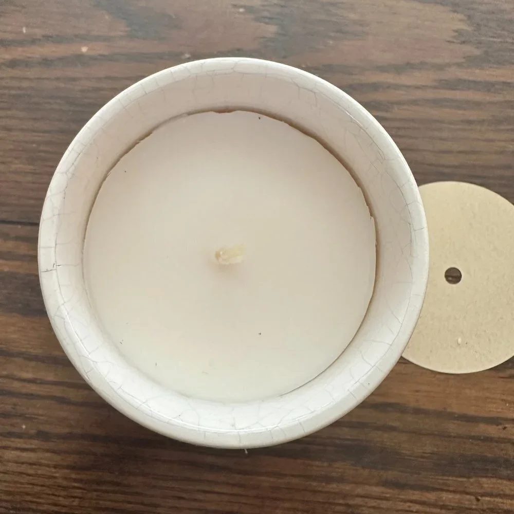 Anthropologie Frosted Bottle Brush Tree Candle